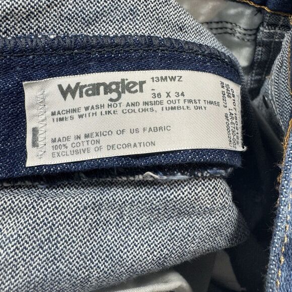 Vintage Wrangler Jeans Mens 36x34 Blue Denim 13MWZ Cowboy Cut Straight Adult - Picture 8 of 9